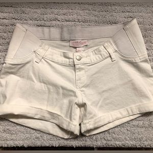 White Maternity Shorts